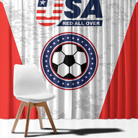 USA Soccer Team Window Curtain Red All Over