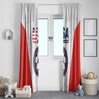 USA Soccer Team Window Curtain Red All Over