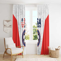 USA Soccer Team Window Curtain Red All Over
