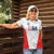 Custom USA Soccer Team Women Polo Shirt Red All Over
