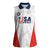 Custom USA Soccer Team Women Sleeveless Polo Shirt Red All Over