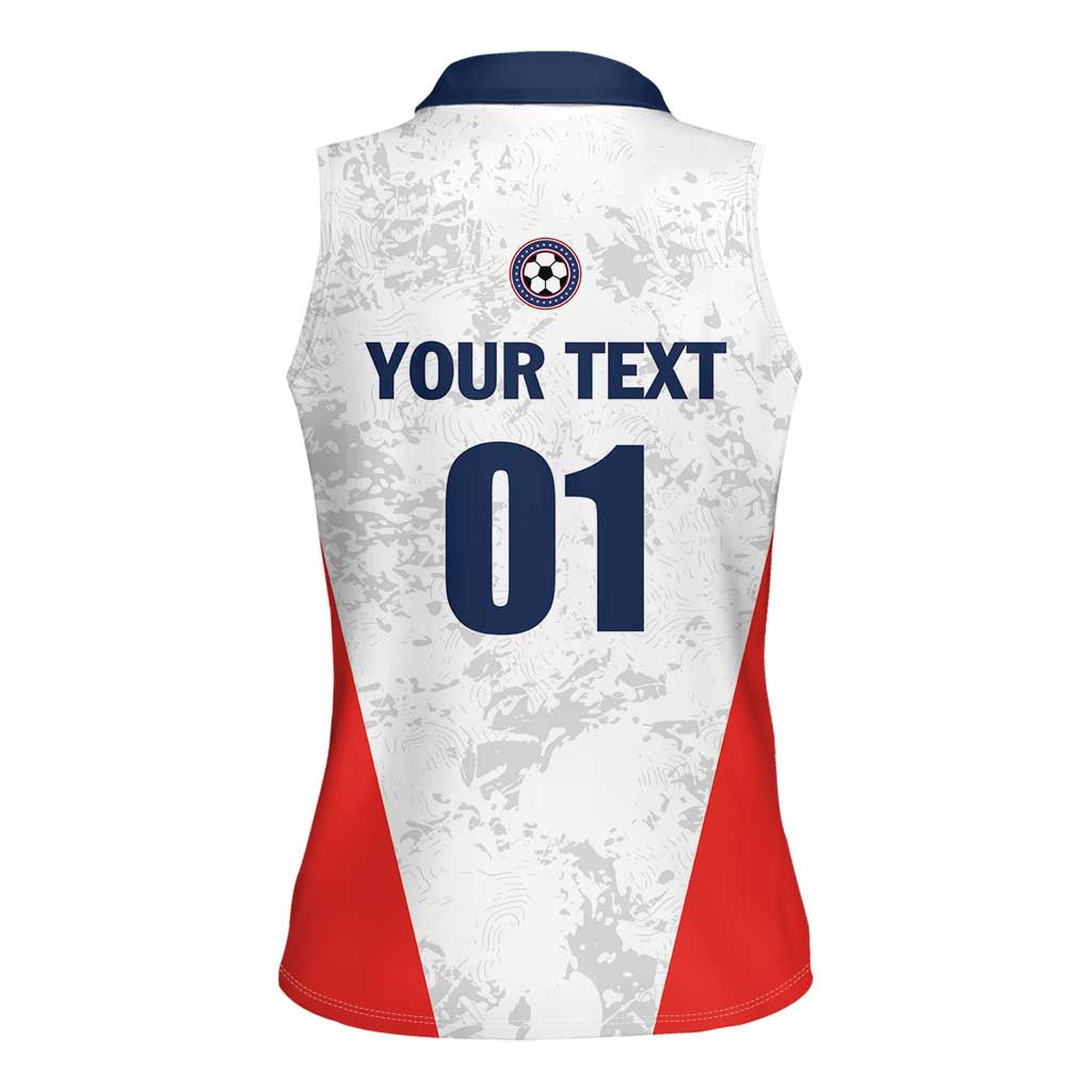 Custom USA Soccer Team Women Sleeveless Polo Shirt Red All Over