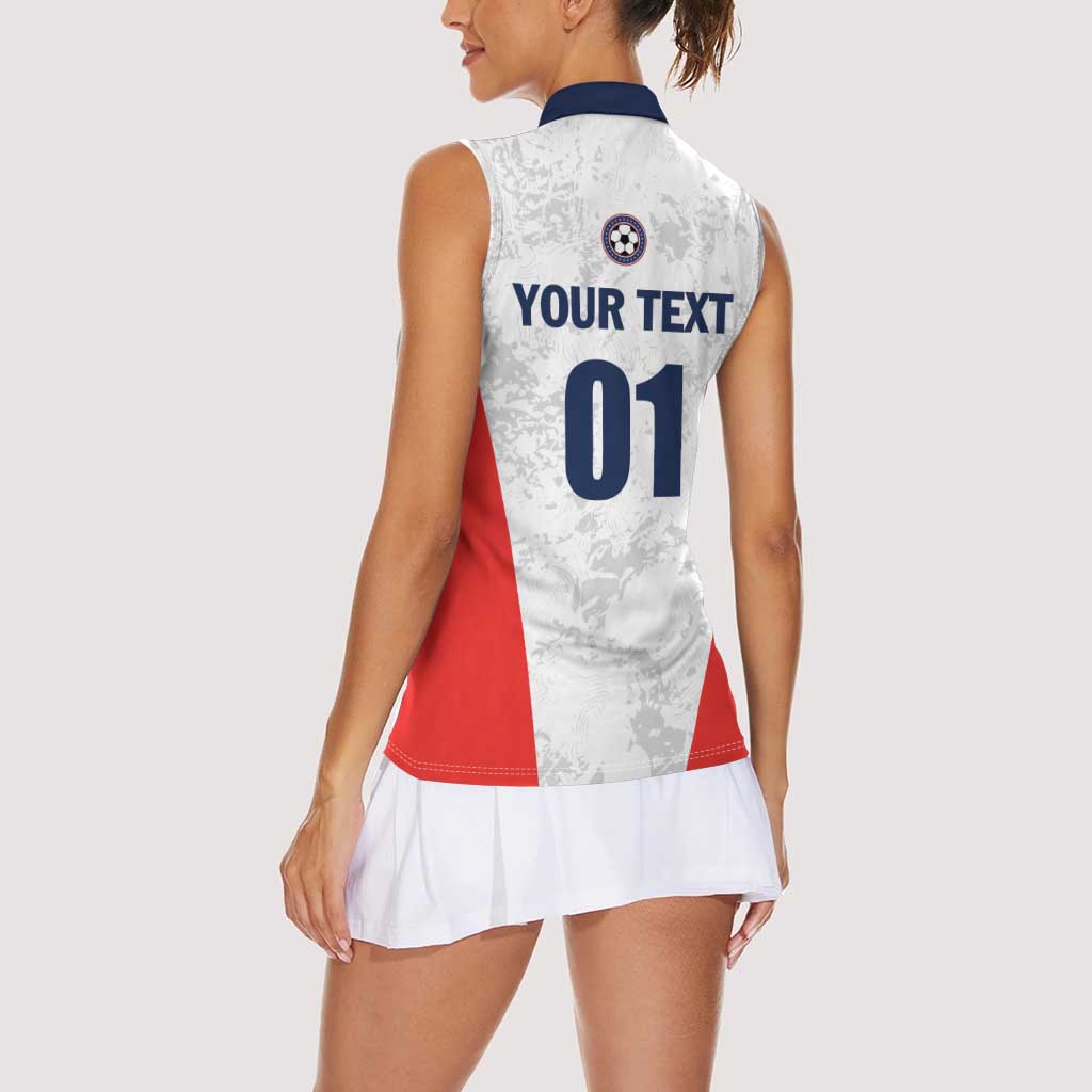 Custom USA Soccer Team Women Sleeveless Polo Shirt Red All Over