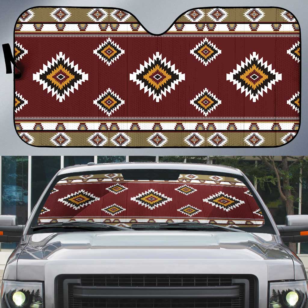 Native American Navajo Auto Sun Shade Tribal Pattern