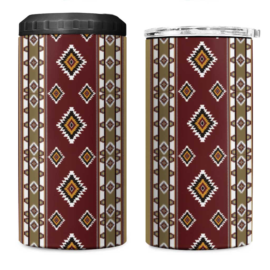 Native American Navajo 4 in 1 Can Cooler Tumbler Tribal Pattern
