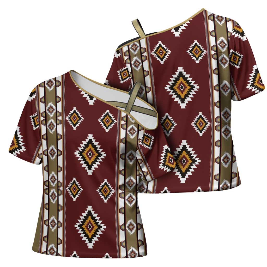 Native American Navajo Cross Shoulder Shirt Tribal Pattern