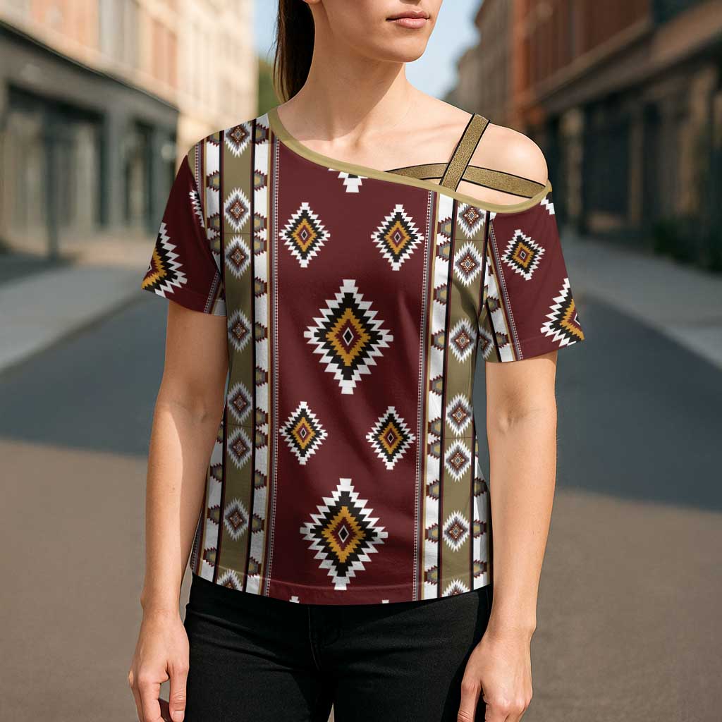 Native American Navajo Cross Shoulder Shirt Tribal Pattern