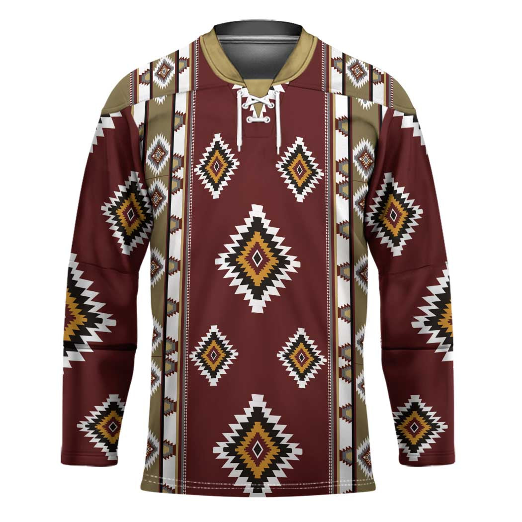 Native American Navajo Hockey Jersey Tribal Pattern