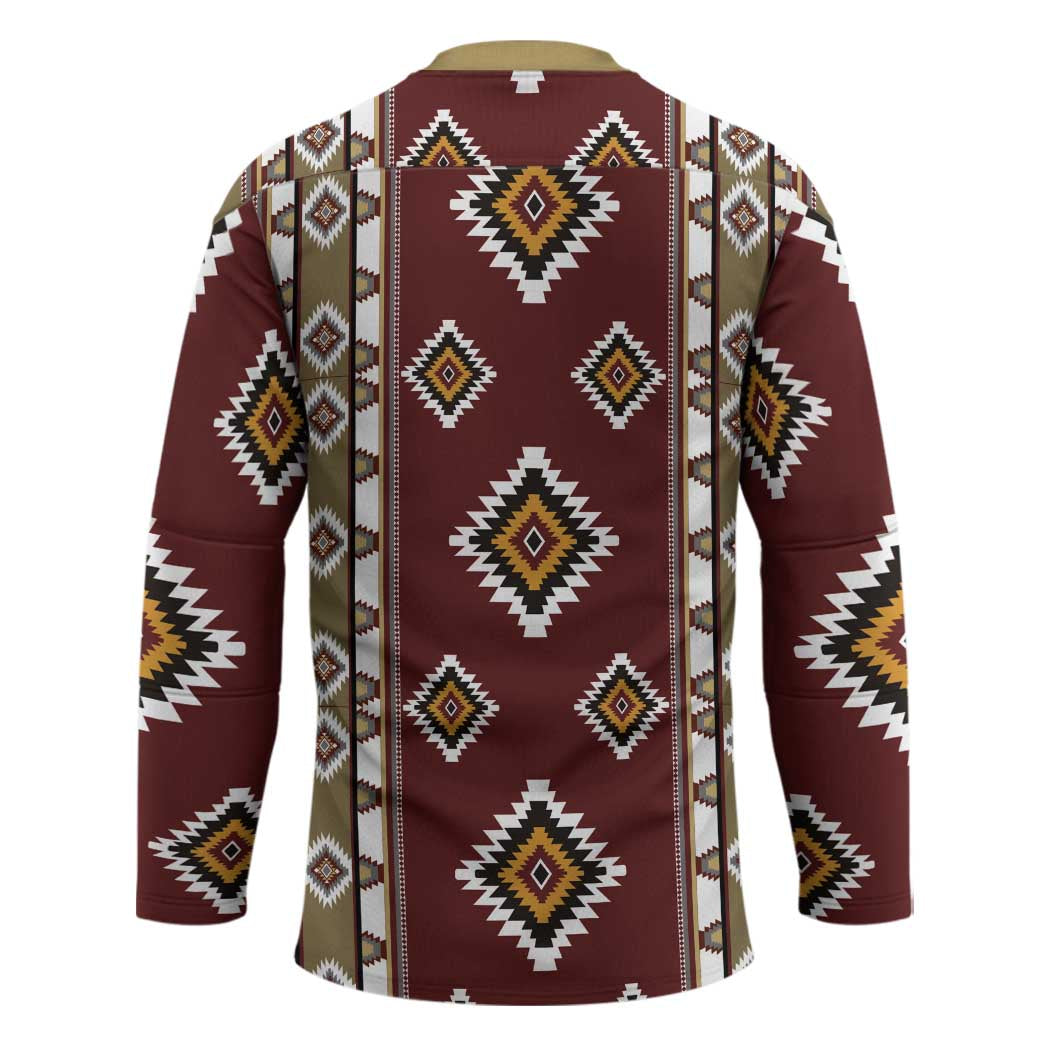 Native American Navajo Hockey Jersey Tribal Pattern