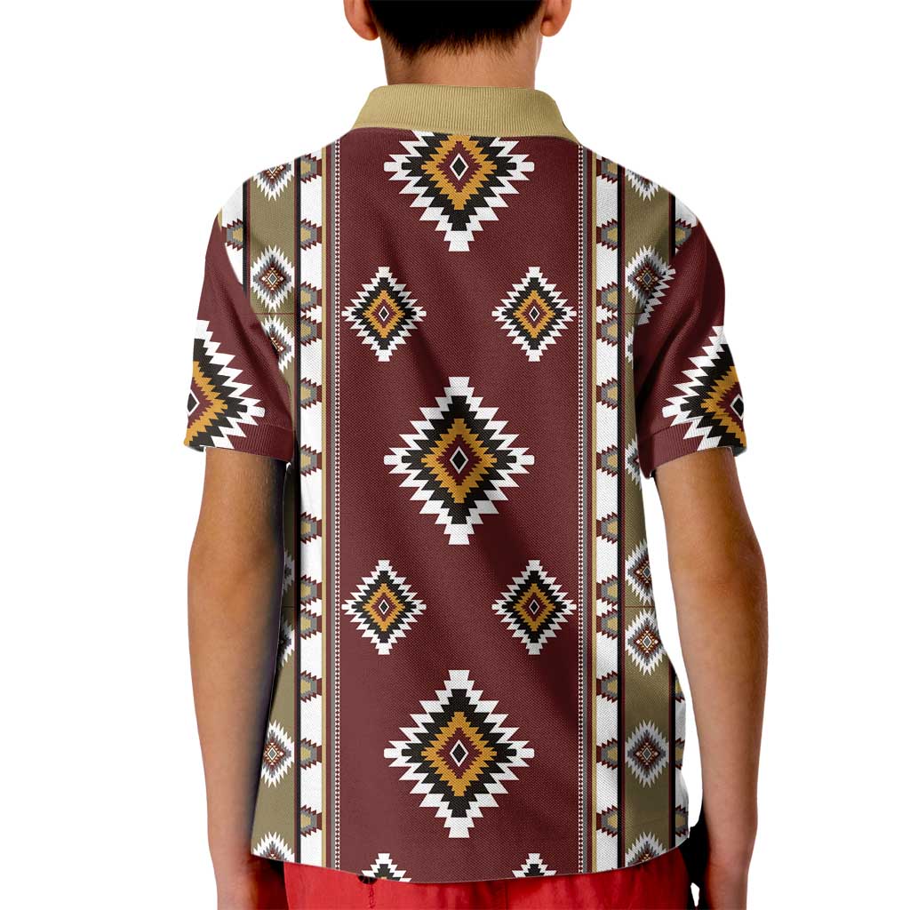 Native American Navajo Kid Polo Shirt Tribal Pattern