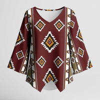 Native American Navajo Kimono Sleeve Blouse Tribal Pattern