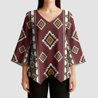 Native American Navajo Kimono Sleeve Blouse Tribal Pattern