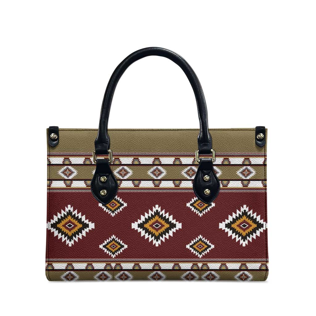 Native American Navajo Leather Bag Tribal Pattern