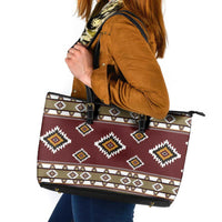 Native American Navajo Leather Tote Bag Tribal Pattern