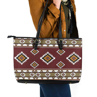 Native American Navajo Leather Tote Bag Tribal Pattern