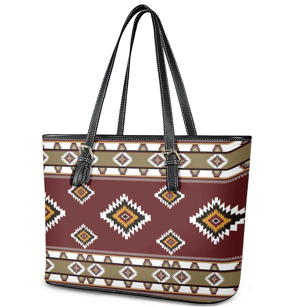 Native American Navajo Leather Tote Bag Tribal Pattern