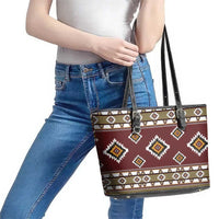Native American Navajo Leather Tote Bag Tribal Pattern