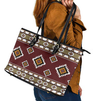 Native American Navajo Leather Tote Bag Tribal Pattern