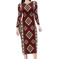 Native American Navajo Long Sleeve Bodycon Dress Tribal Pattern