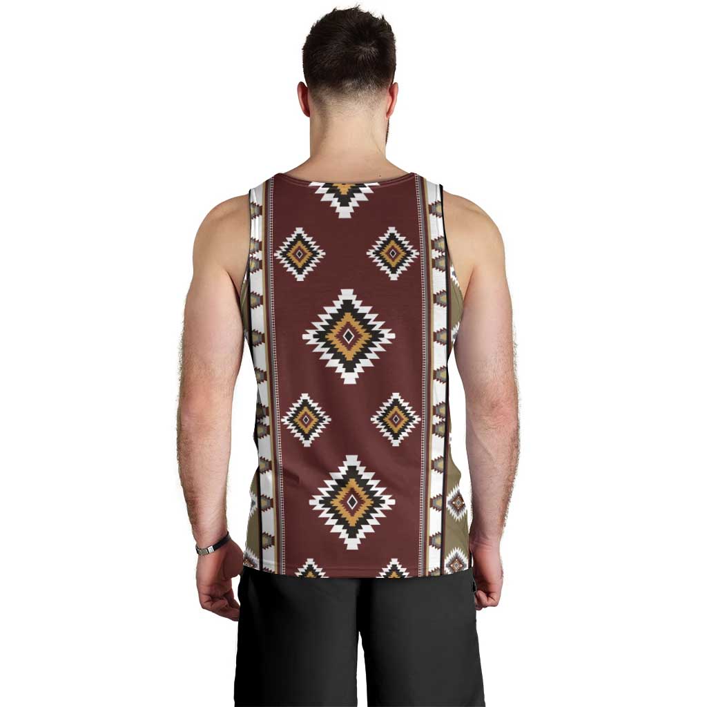 Native American Navajo Men Tank Top Tribal Pattern