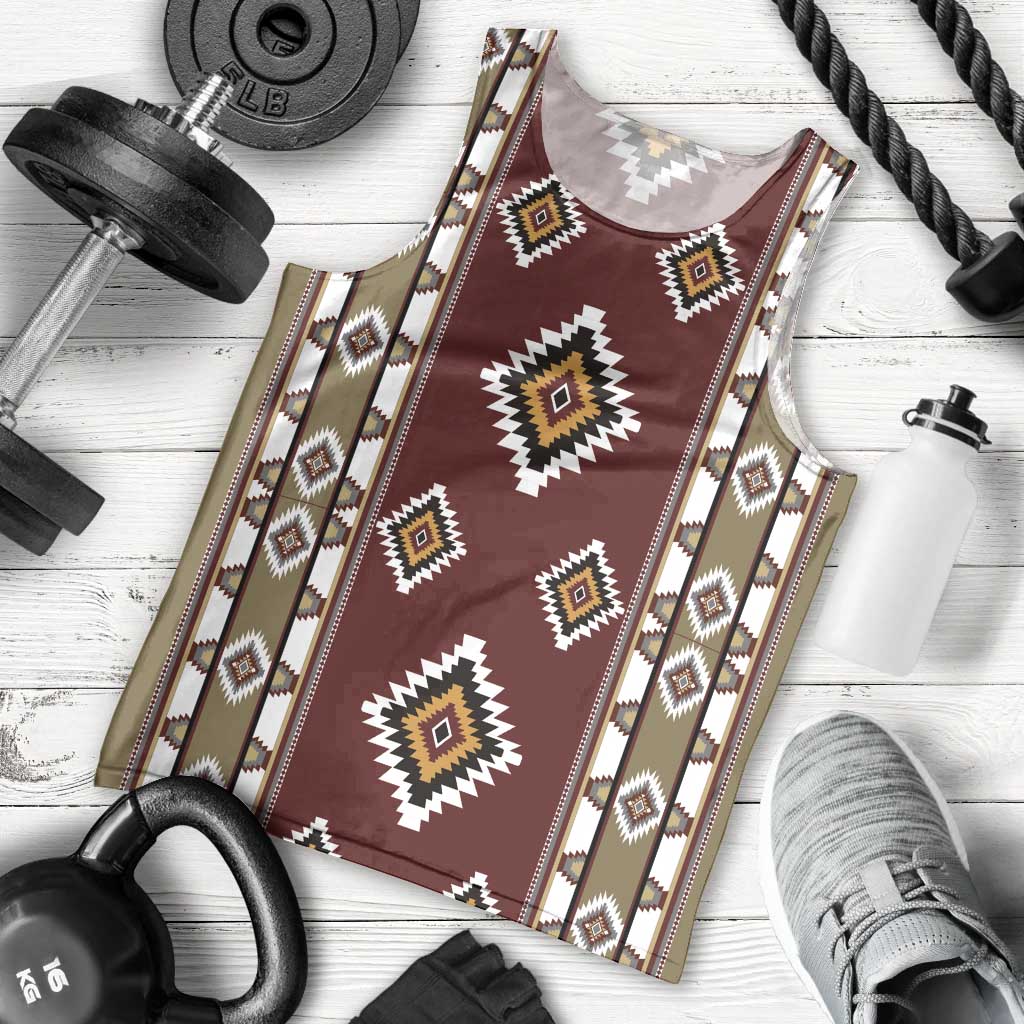 Native American Navajo Men Tank Top Tribal Pattern