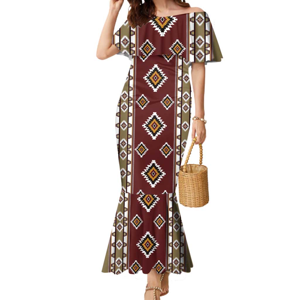 Native American Navajo Mermaid Dress Tribal Pattern