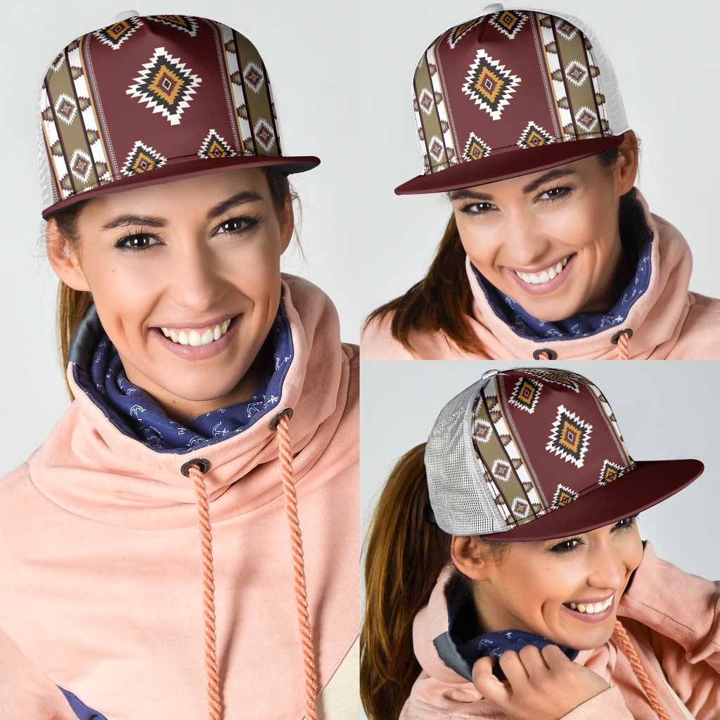 Native American Navajo Mesh Trucker Cap Tribal Pattern
