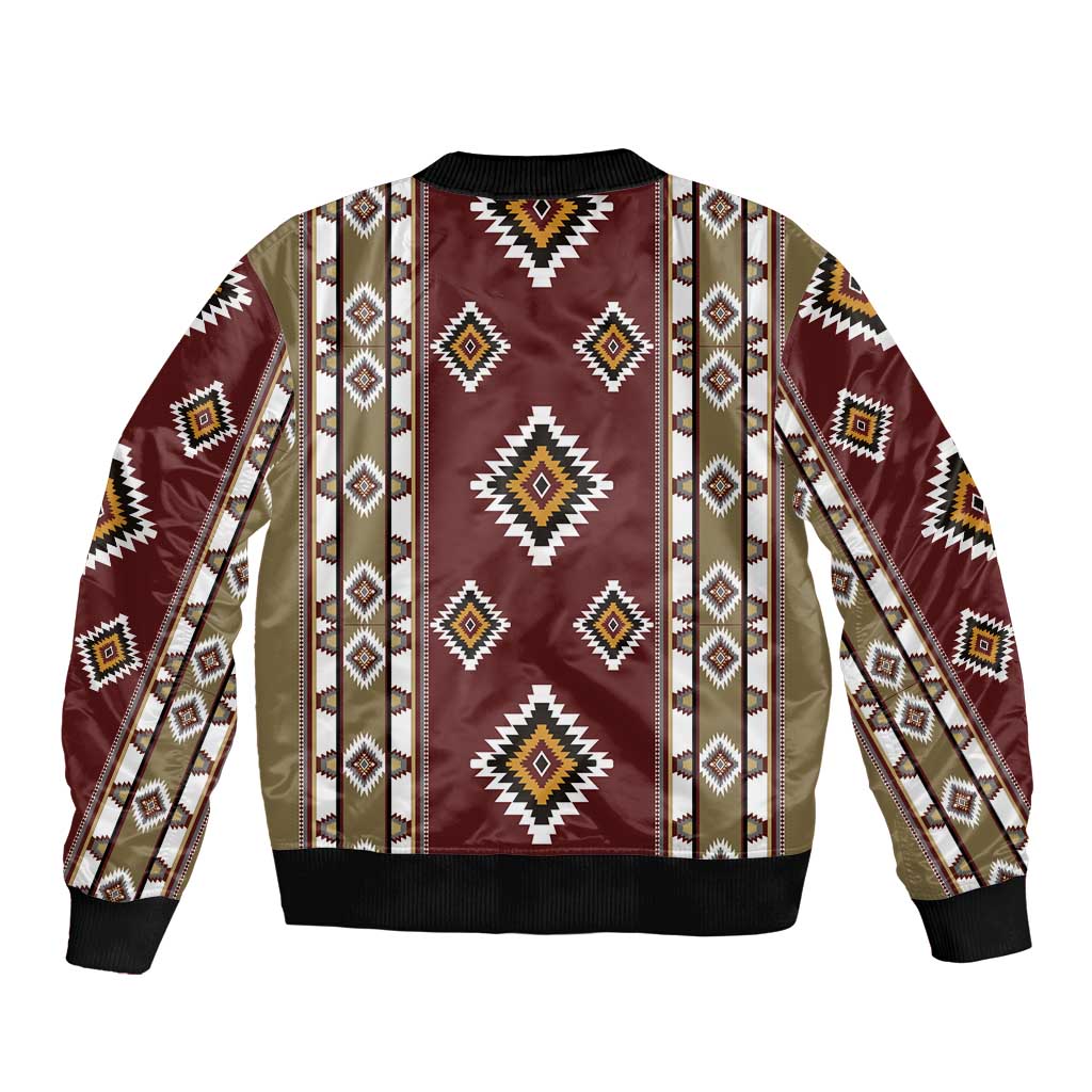 Native American Navajo Sleeve Zip Bomber Jacket Tribal Pattern