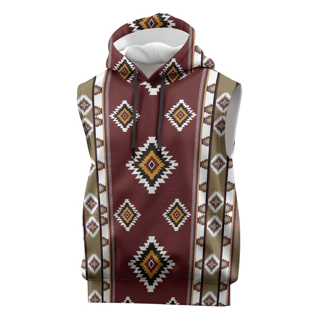 Native American Navajo Sleeveless Hoodie Tribal Pattern