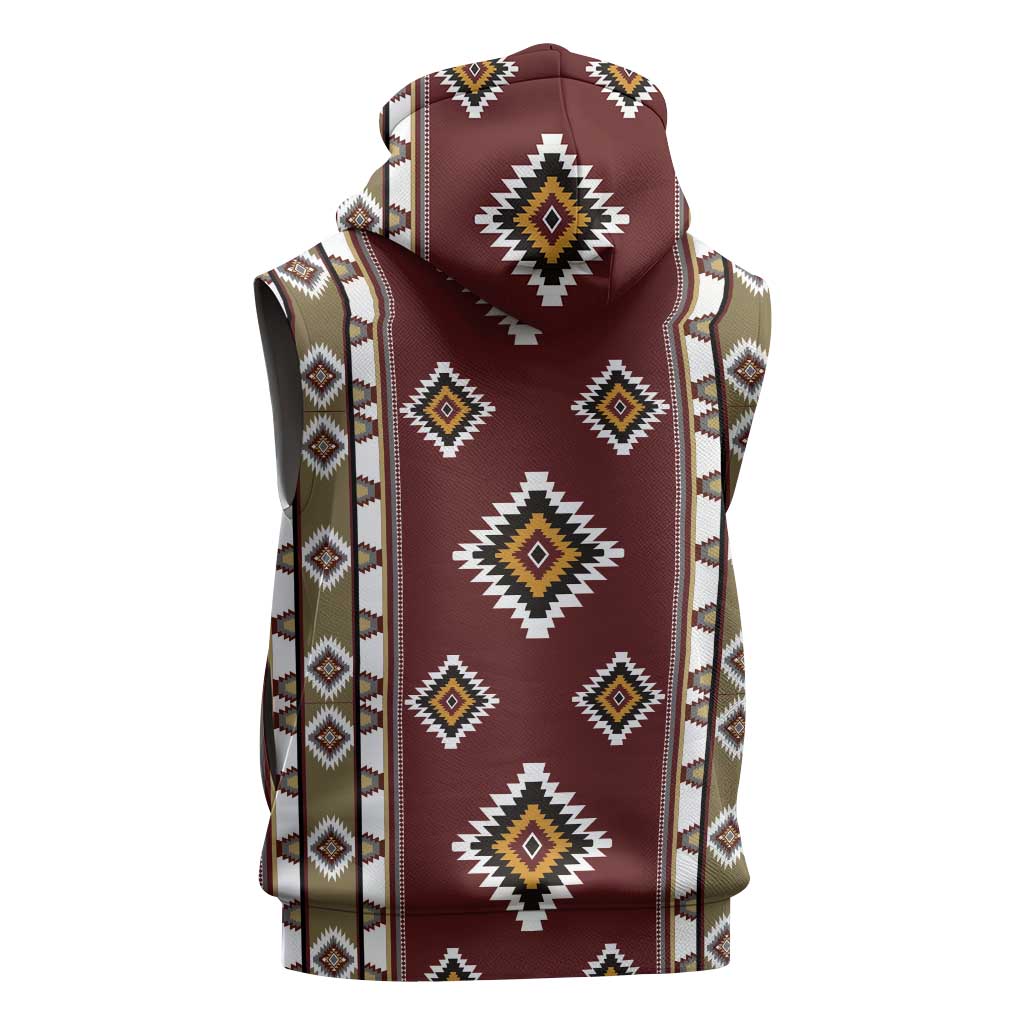 Native American Navajo Sleeveless Hoodie Tribal Pattern