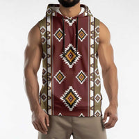 Native American Navajo Sleeveless Hoodie Tribal Pattern