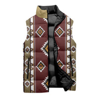 Native American Navajo Sleeveless Puffer Jacket Tribal Pattern