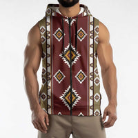 Native American Navajo Sleeveless Zip Hoodie Tribal Pattern