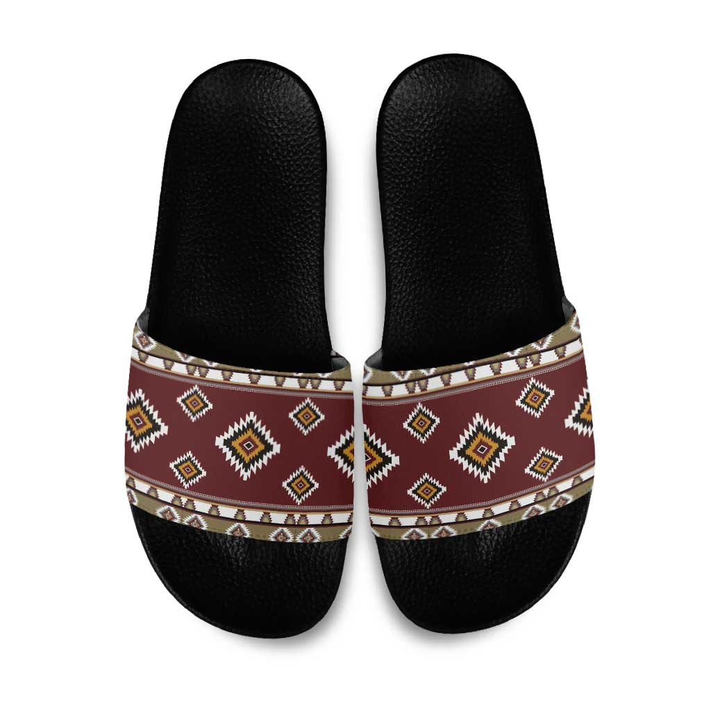 Native American Navajo Slide Sandals Tribal Pattern