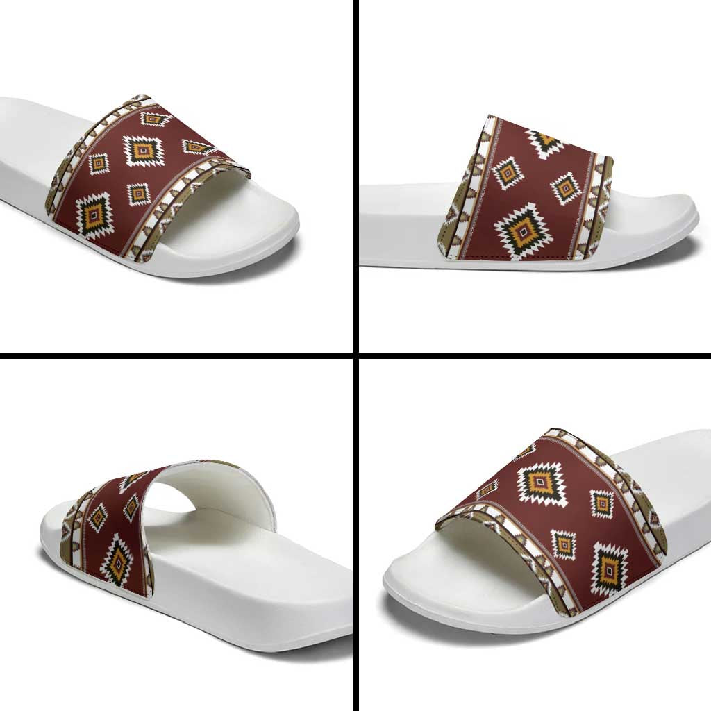 Native American Navajo Slide Sandals Tribal Pattern