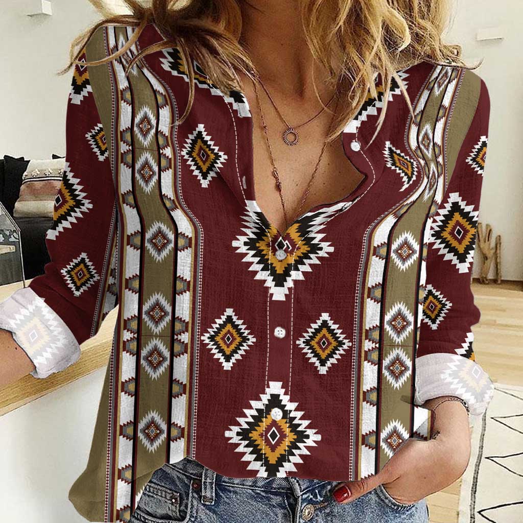 Native American Navajo Women Casual Shirt Tribal Pattern