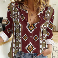 Native American Navajo Women Casual Shirt Tribal Pattern