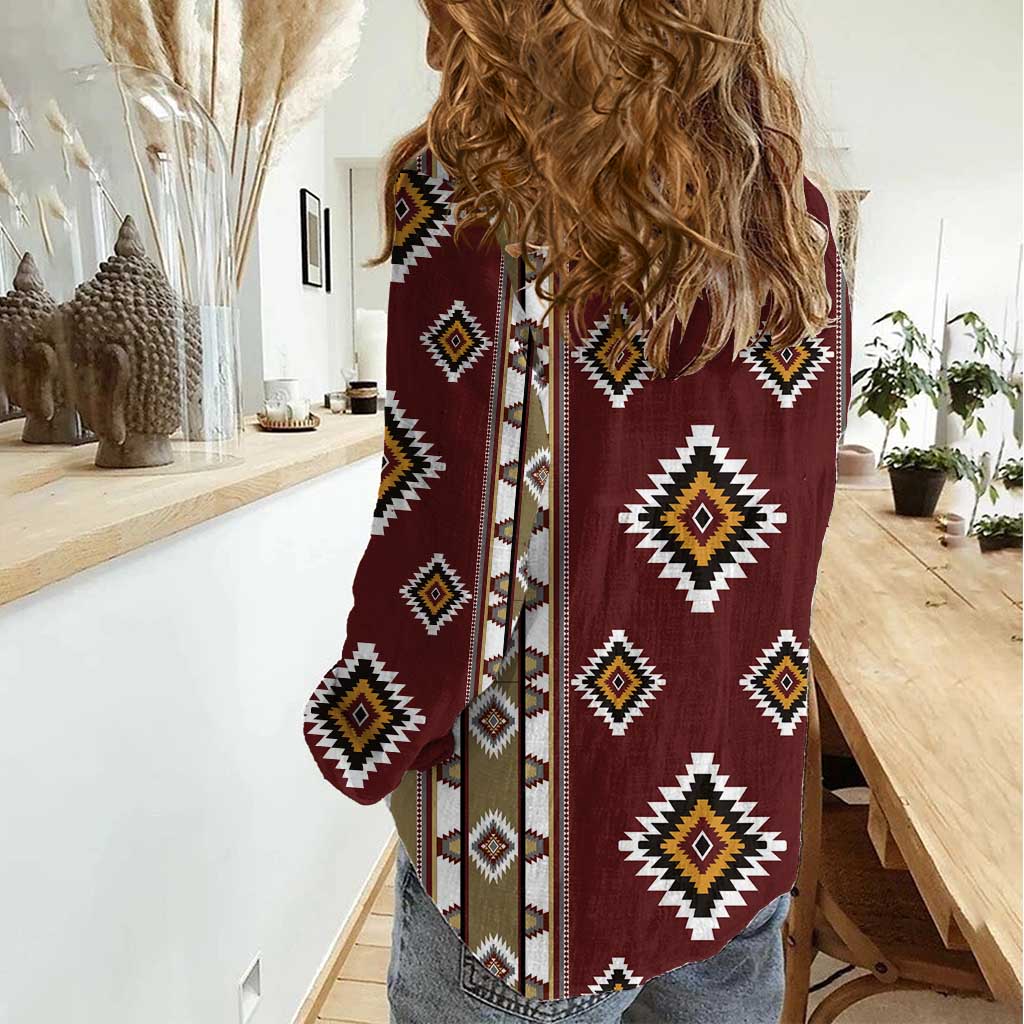 Native American Navajo Women Casual Shirt Tribal Pattern