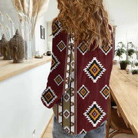 Native American Navajo Women Casual Shirt Tribal Pattern