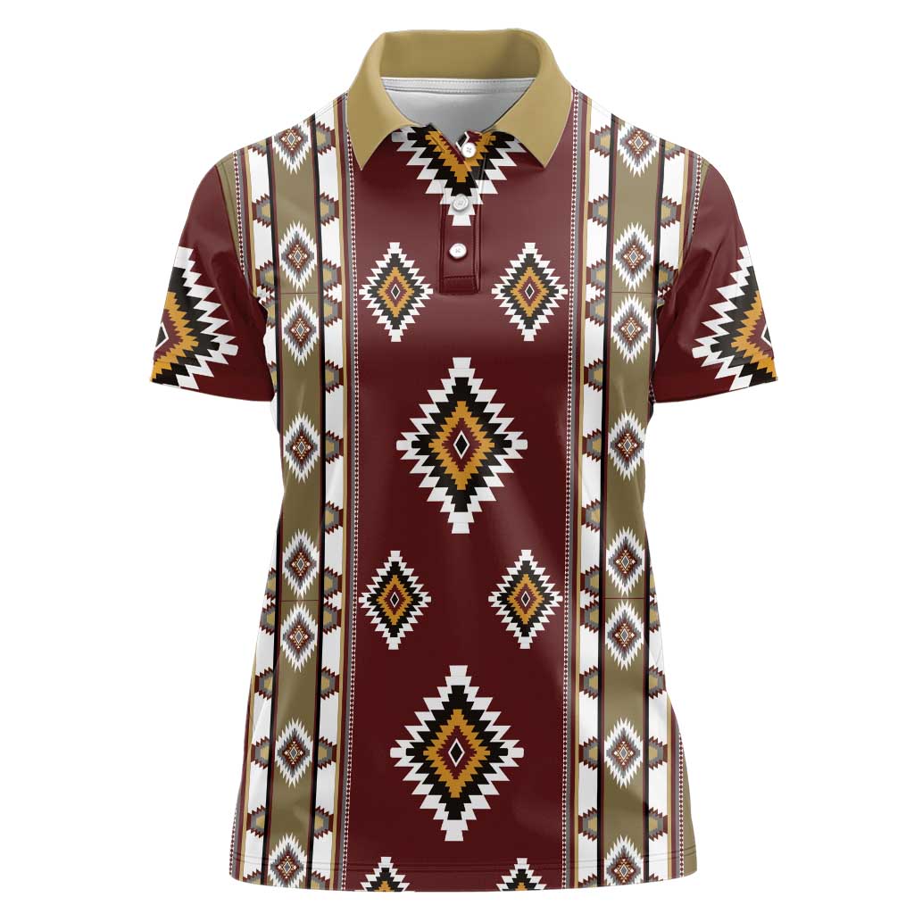 Native American Navajo Women Polo Shirt Tribal Pattern