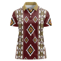 Native American Navajo Women Polo Shirt Tribal Pattern
