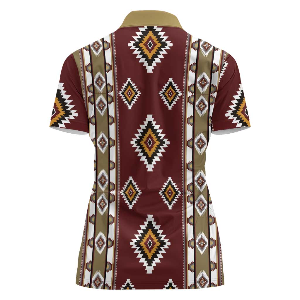 Native American Navajo Women Polo Shirt Tribal Pattern