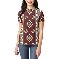 Native American Navajo Women Polo Shirt Tribal Pattern