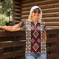 Native American Navajo Women Polo Shirt Tribal Pattern