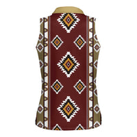 Native American Navajo Women Sleeveless Polo Shirt Tribal Pattern
