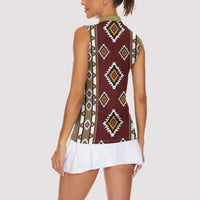 Native American Navajo Women Sleeveless Polo Shirt Tribal Pattern