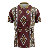 Native American Navajo Zipper Polo Shirt Tribal Pattern