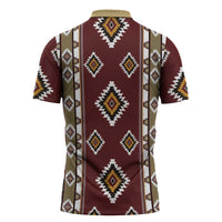 Native American Navajo Zipper Polo Shirt Tribal Pattern