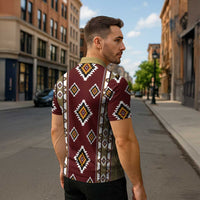 Native American Navajo Zipper Polo Shirt Tribal Pattern