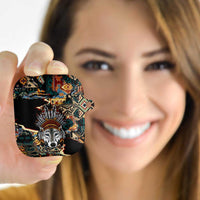 Native American Navajo Wolf AirPods Case Grunge Pattern